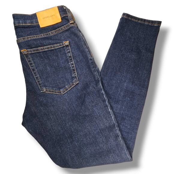 EUC Everlane Authentic Stretch Mid-Rise Skinny Jeans Sz. 27x28.50 Dark Blue Wash - Picture 1 of 10